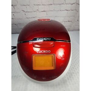 Cuckoo CR-0655F 6-Cup Red and White Micom Rice Cooker / Slow Cooker EXCELLENT!